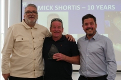 Mick Shortis – 10 Years' Service